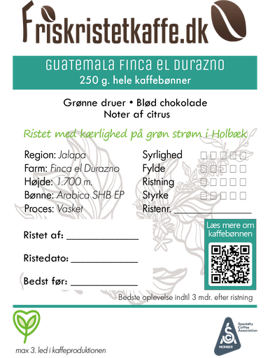 Friskristetkaffe Guatemala Finca El Durazno