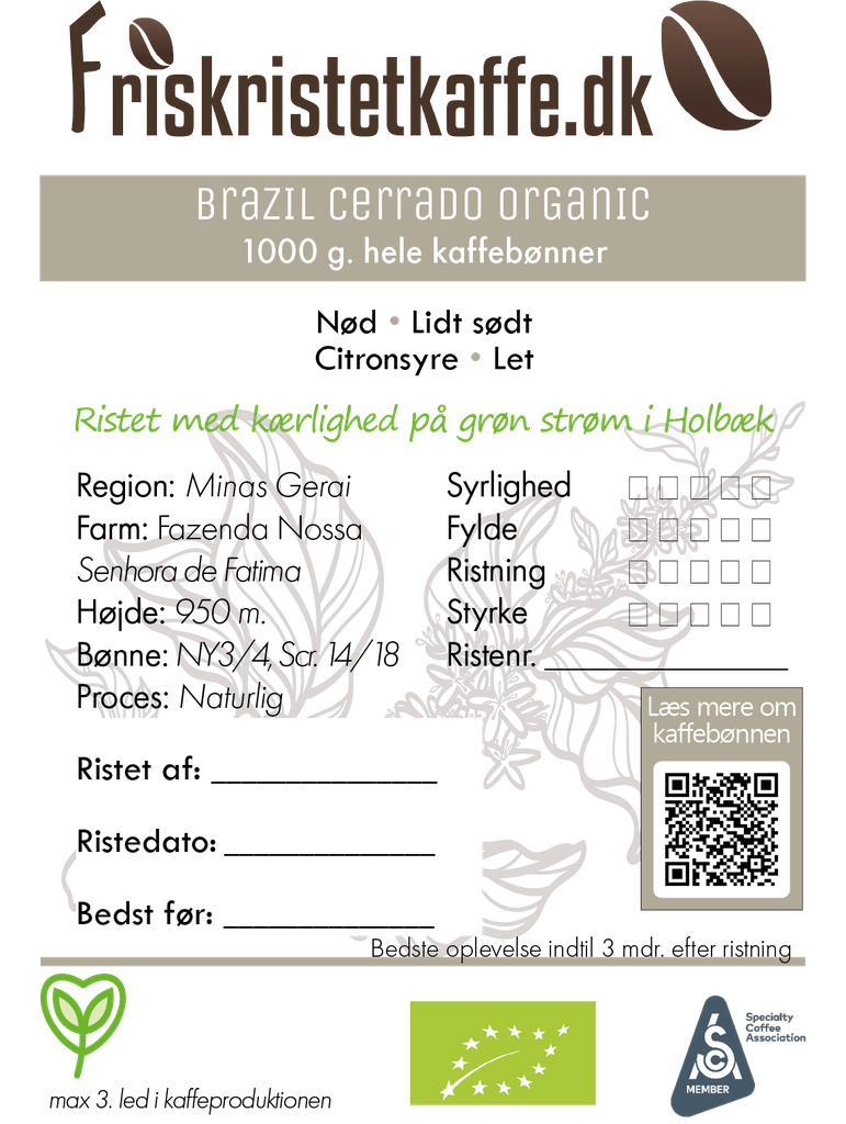 Friskristetkaffe Brazil Cerrado Organic