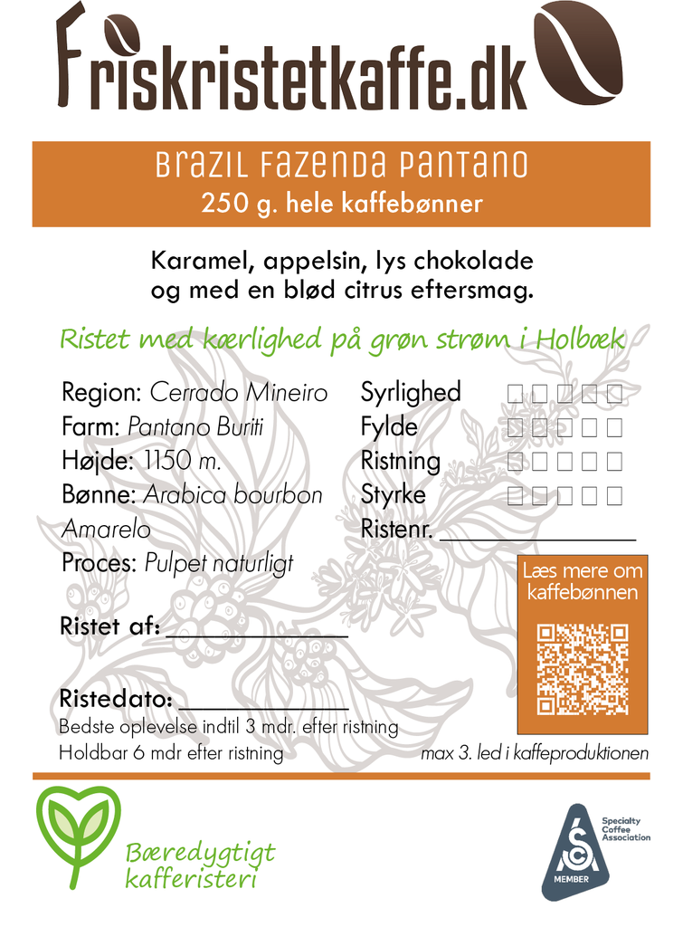 Friskristetkaffe Brazil Fazenda Pantano