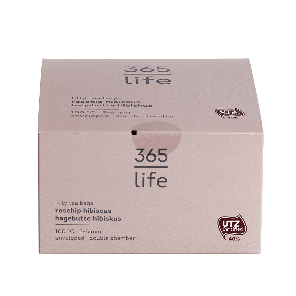 365 life Fruit Tea Rosehip and Hibiscus UTZ 50 x 2gr