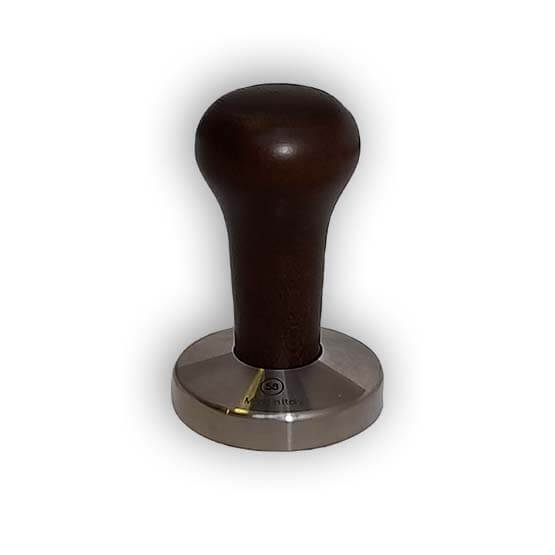 Tamper håndtag mørkt træ/tamp rustfri flad Ø58 mm