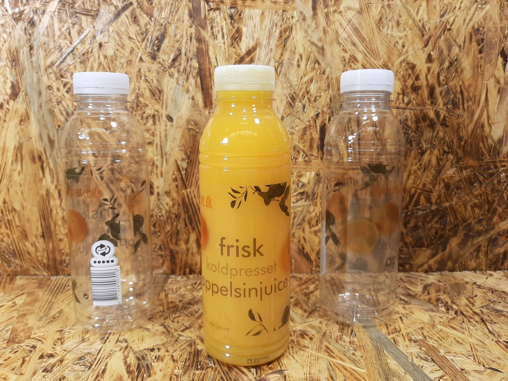 108 stk 5711048007016 500ml Friskpresset rPet50% m/hvidt låg38mm m/pant