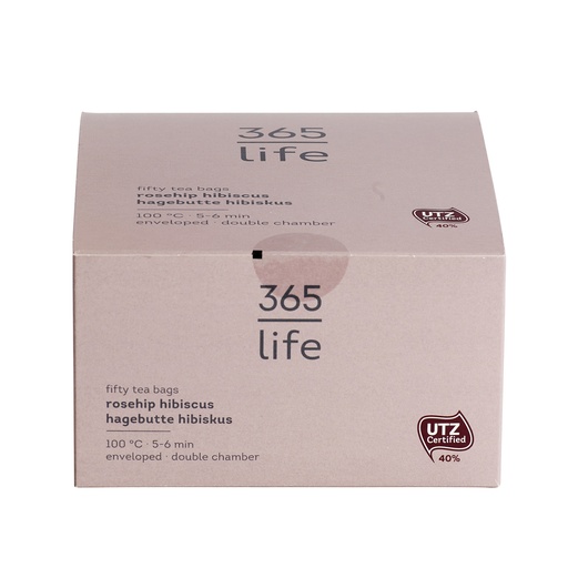 [460012] 365 life Fruit Tea Rosehip and Hibiscus UTZ 50 x 2gr