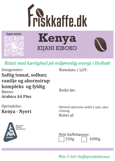 Friskristet kaffe Kenya AA-Plus Kijani Kiboko