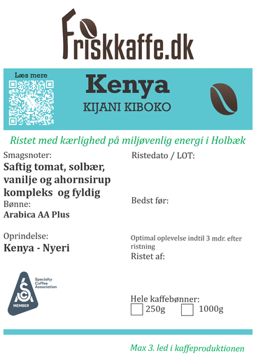 Friskristetkaffe Kenya AA-Plus Kijani Kiboko