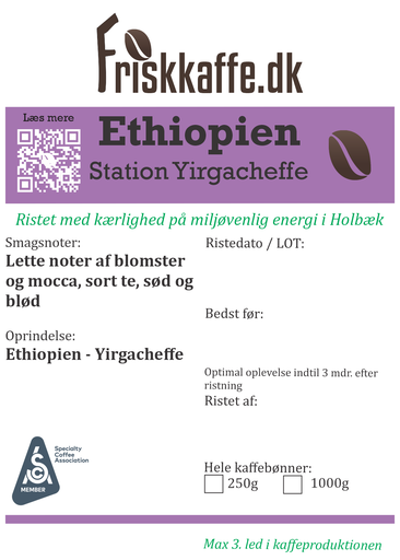 Friskristet kaffe Etiopien Station Yirgacheffe