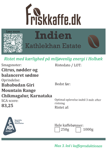 Friskristet kaffe Indien Kathlekhan Estate