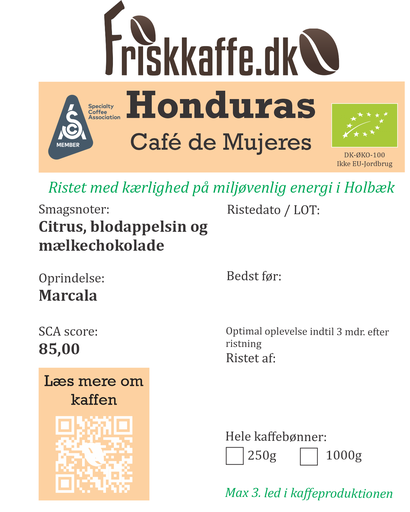 Friskristetkaffe Honduras Café de Mujeres DK-ØKO-100